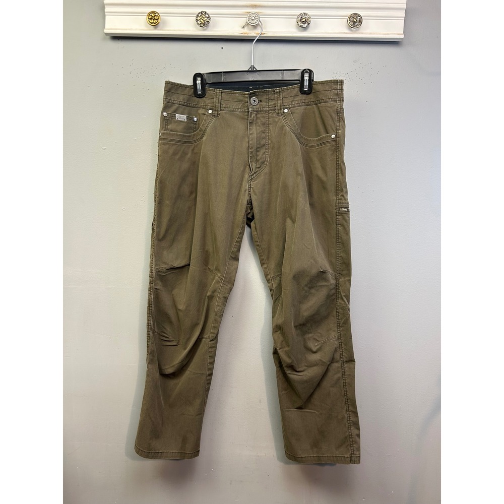 Kuhl Pants Mens‎ 34x28 Brown Rydr Canvas Articulated Knee Vintage Patina Dye